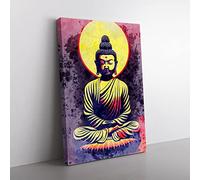 Mind Blowing Buddha Canvas Wall Art Print Ready to Hang, Framed Picture for Living Room Bedroom Home Office Décor, 60x40 cm (24x16 Inch)