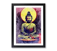 Mind Blowing Buddha Framed Print | A3 Black Framed Wall Art | Ready to Hang | Modern Religious Picture | Living Room Bedroom Lounge Office