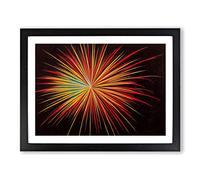 Mind Blowing Fireworks Framed Print | A4 Black Framed Wall Art | Ready to Hang | Modern Nature Picture | Living Room Bedroom Lounge Office