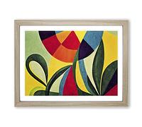 Mind Blowing Floral Abstract Art Framed Print | A4 Oak Framed Wall Art | Ready to Hang | Abstract Floral Picture | Living Room Bedroom Lounge Office