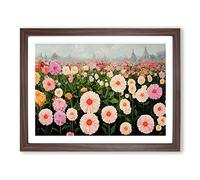 Mind Blowing Flower Market Framed Print | A2 Walnut Framed Wall Art | Ready to Hang | Modern Floral Picture | Living Room Bedroom Lounge Office
