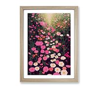 Mind Blowing Flowers Framed Print | A4 Oak Framed Wall Art | Ready to Hang | Modern Floral Picture | Living Room Bedroom Lounge Office