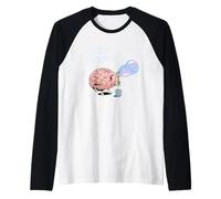 Mind Blowing Funny Brain Bubble Pun Cartoon Humor Raglan Baseball Tee