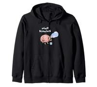 Mind Blowing Funny Brain Bubble Pun Cartoon Humor Zip Hoodie