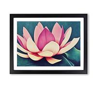 Mind Blowing Lotus Flower Framed Print | A2 Black Framed Wall Art | Ready to Hang | Modern Floral Picture | Living Room Bedroom Lounge Office