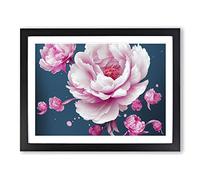Mind Blowing Peony Flowers Framed Print | A2 Black Framed Wall Art | Ready to Hang | Modern Floral Picture | Living Room Bedroom Lounge Office