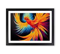 Mind Blowing Phoenix Bird Framed Print | A2 Black Framed Wall Art | Ready to Hang | Modern Nature Picture | Living Room Bedroom Lounge Office