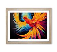 Mind Blowing Phoenix Bird Framed Print | A3 Oak Framed Wall Art | Ready to Hang | Modern Nature Picture | Living Room Bedroom Lounge Office