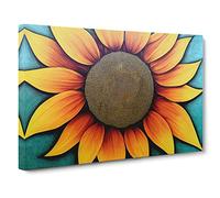 Mind Blowing Sunflower Canvas Print | Gallery Wrapped 30mm Frame Wall Art | 30x20 inches | Ready to Hang | Contemporary Floral Picture | Living Room Bedroom Lounge Office