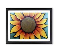 Mind Blowing Sunflower Framed Print | A4 Black Framed Wall Art | Ready to Hang | Modern Floral Picture | Living Room Bedroom Lounge Office