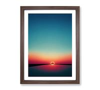 Mind Blowing Sunset Framed Print | A4 Walnut Framed Wall Art | Ready to Hang | Modern Landscape Picture | Living Room Bedroom Lounge Office