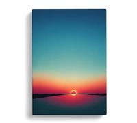 Mind Blowing Sunset Teal, Blue, Green Canvas Print for Living Room Bedroom Home Office Décor, Wall Art Picture Ready to Hang, 30x20 Inch (76x50 cm)