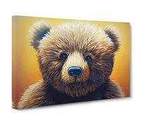 Mind Blowing Teddy Bear Canvas Print | Gallery Wrapped 30mm Frame Wall Art | 30x20 inches | Ready to Hang | Contemporary Animals Picture | Living Room Bedroom Lounge Office