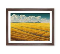Mind Blowing Wheat Field Framed Print | A3 Walnut Framed Wall Art | Ready to Hang | Modern Nature Picture | Living Room Bedroom Lounge Office