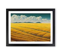 Mind Blowing Wheat Field Framed Print | A4 Black Framed Wall Art | Ready to Hang | Modern Nature Picture | Living Room Bedroom Lounge Office