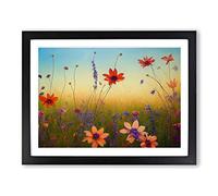 Mind Blowing Wildflowers Floral Framed Print | A3 Black Framed Wall Art | Ready to Hang | Modern Floral Picture | Living Room Bedroom Lounge Office