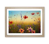 Mind Blowing Wildflowers Floral Framed Print | A3 Oak Framed Wall Art | Ready to Hang | Modern Floral Picture | Living Room Bedroom Lounge Office