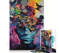 Mind Blown Street Art Jigsaw Puzzle 1000 Piece Calm Game Serene Game Joyful Challenge (38x26cm)