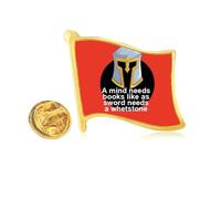 mind books whetst Golden Metal Flag Lapel Pin Badge