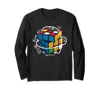 Mind Brain Games Puzzle Rubix Cube Solving Math Problem Long Sleeve T-Shirt