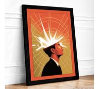 Mind Burst Mid-Century Framed Wall Art Print A1 (84.1×59.4cm) Black, Wall