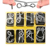 Mind Challenge Toy, Iron Wire Puzzle Set, Unlock Interlock with Logical Game, Heavy Duty Metal Puzzle Toy, Classic Link Design Style for Classroom Party Puzzles Fun Use
