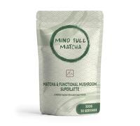 Mind Full Matcha by Cognitive Brews Mushroom Superlatte | Lions Mane Matcha Latte Powder | 300g, 30 Servings, 1 Month Supply | Coconut Cream Blend, Ceremonial Matcha For Calm Focused Energy