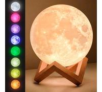 Mind-Glowing Moon Lamp - 3D Moon Night Light for Kids Bedroom - Globe Nightlight with Multi Color LED, Touch/Remote Control for 4-10 Year Old Girls & Boys - Space Decor (4.7 inch)