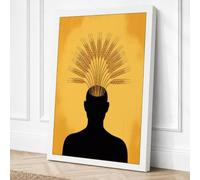 Mind Illuminated Minimalist Canvas Wall Art Print 24x16 Inch