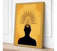 Mind Illuminated Minimalist Canvas Wall Art Print 30x20 Inch (76 x 51 cm)