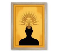 Mind Illuminated Minimalist Framed Wall Art Print A2 (59.4×42cm) Oak, Wall Decor for Living Room, Bedroom, Office & Home, Ready to Hang, Art Gift