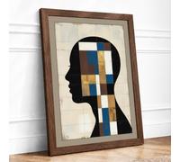 Mind in Color Framed Wall Art Print A4 Walnut