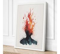Mind in Flames Modern Canvas Wall Art Print 24x16 Inch | White