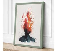 Mind in Flames Modern Canvas Wall Art Print 30x20 Inch | Sage