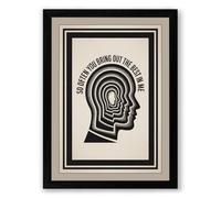 Mind in Motion Mid-Century Framed Wall Art Print A3 (42×29.7cm) Black, Wall Decor for Living Room, Bedroom, Office & Home, Ready to Hang, Art Gift