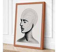 Mind in Profile Minimalist Canvas Wall Art Print 36x24 Inch (91 x 61 cm)