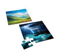 MIND & MOVE Miniland Weather Wonders - Set of 2 cognitive puzzles with 12 pieces, high-contrast nature scenes, stimulates logic, visual-motor coordination and attention, therapeutic use for adults