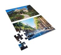 MIND & MOVE Miniland World in Pieces - Set of 2 cognitive puzzles with 24 pieces, high-contrast world landscapes, stimulates visual perception, memory and communication, therapeutic use for adults