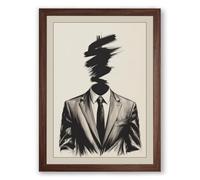Mind Obscured Modern Framed Wall Art Print A2 (59.4×42cm) Walnut, Wall Decor for Living Room, Bedroom, Office & Home, Ready to Hang, Art Gift