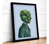Mind of Green Surrealism Framed Wall Art Print A3 (42×29.7cm) Black, Wall Decor for Living Room, Bedroom, Office & Home, Ready to Hang, Art Gift