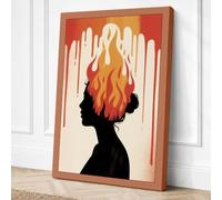 Mind on Fire Modern Canvas Wall Art Print 18x12 Inch (46 x 30 cm)