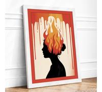 Mind on Fire Modern Framed Wall Art Print A1 (84.1×59.4cm) White, Wall