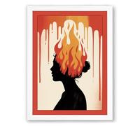 Mind on Fire Modern Framed Wall Art Print A3 (42×29.7cm) White, Wall Decor for Living Room, Bedroom, Office & Home, Ready to Hang, Art Gift