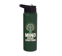 Mind Over Everything Brain Power Mental Health Stainless Steel Insulated Water Bottle