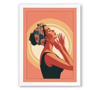 Mind Over Matter Modern Framed Wall Art Print A1 (84.1×59.4cm) White, Wall Decor for Living Room, Bedroom, Office & Home, Ready to Hang, Art Gift