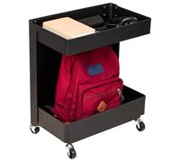Mind Reader 2-Tier Steel Utility Organizer, No Assembly Required, 12" L x 20" W x 23.5" H, Black