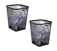 Mind Reader 5 Gallon Capacity, Reinforced Solid Rim and Base, Metal Mesh, Set of 2, Black, 2-Pack