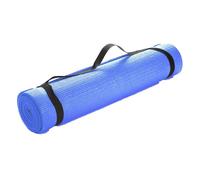 Mind Reader All Purpose Extra Thick Yoga Fitness & Exercise Mats with Carrying Strap, High-Density Anti-Tear, Blue