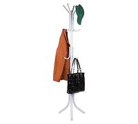 Mind Reader Alloy Collection, Coat Rack with 11 Hooks, Metal, 18" L x 18" W x 68.5" H, White