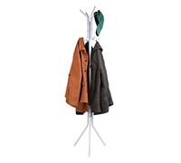 Mind Reader Alloy Collection, Coat Rack with 8 Hooks, Metal, 14.75" L x 16.5" W x 69" H, White